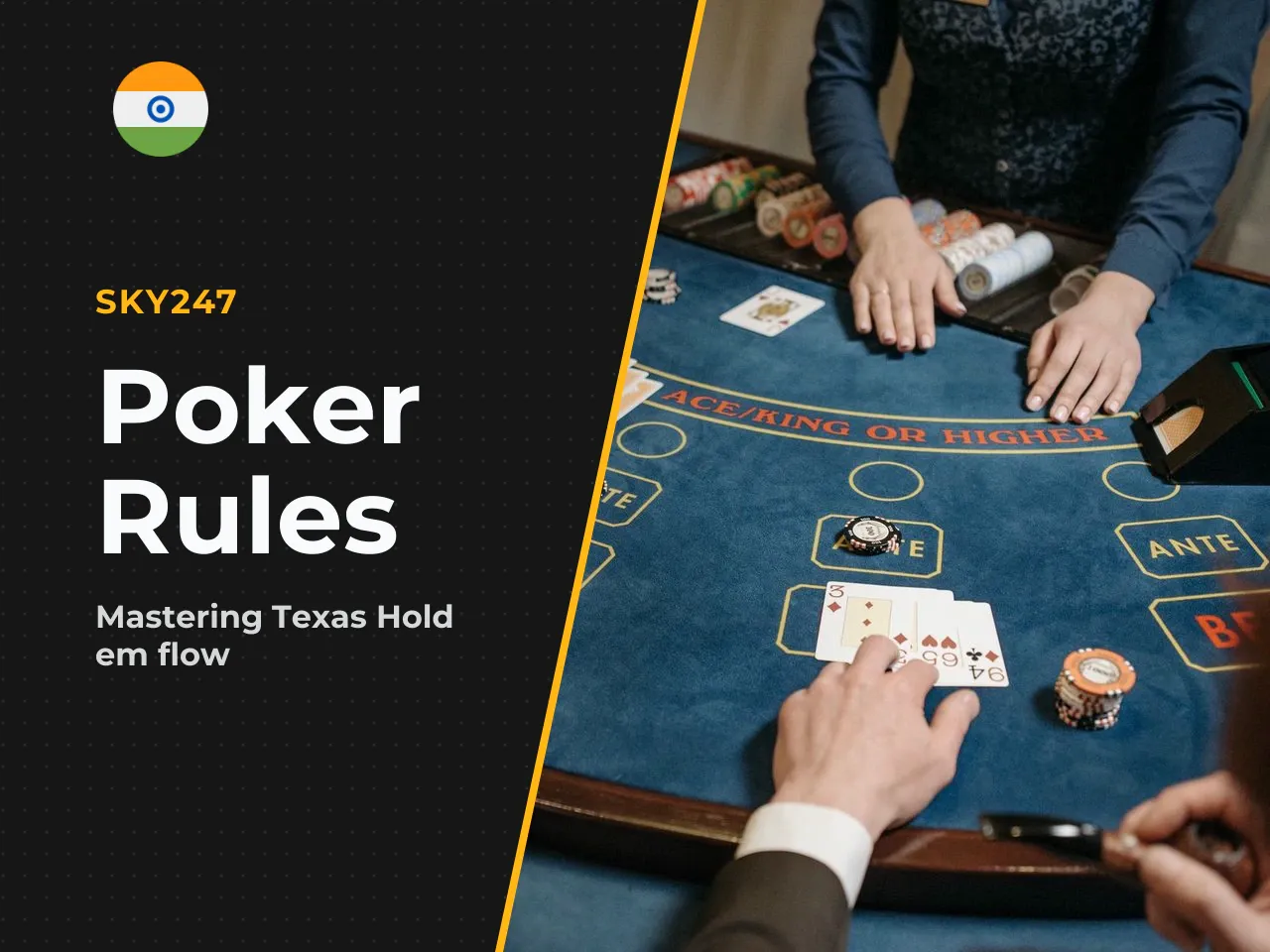 A Beginner Round in Texas Hold em from Deal to Showdown. Here is the exact sequence of events in a standard No-Limit Texas Hold em hand, illustrated through a walkthrough at a 6-player online table wi