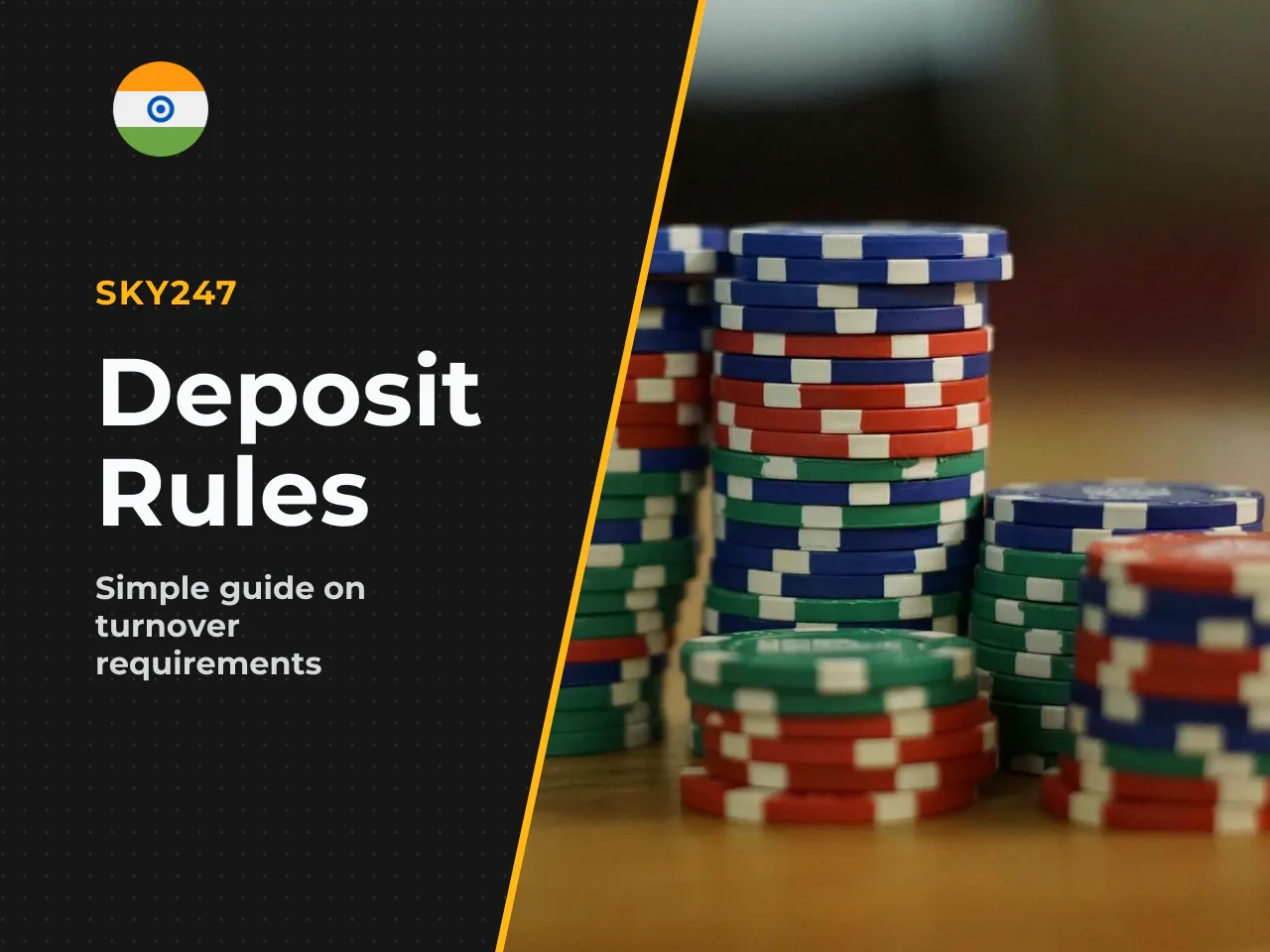 Sky247 also applies a 1x turnover rule. This rule dictates that you must wager your entire deposited balance at least once in the casino or sportsbook before any payout is processed by the platform. T